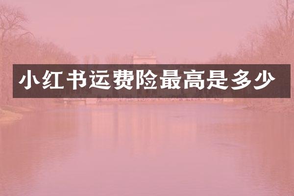 小红书运费险最高是多少