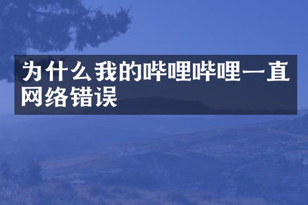 为什么我的哔哩哔哩一直网络错误