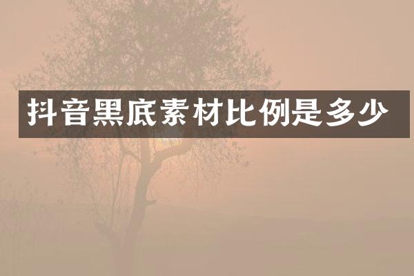 抖音黑底素材比例是多少
