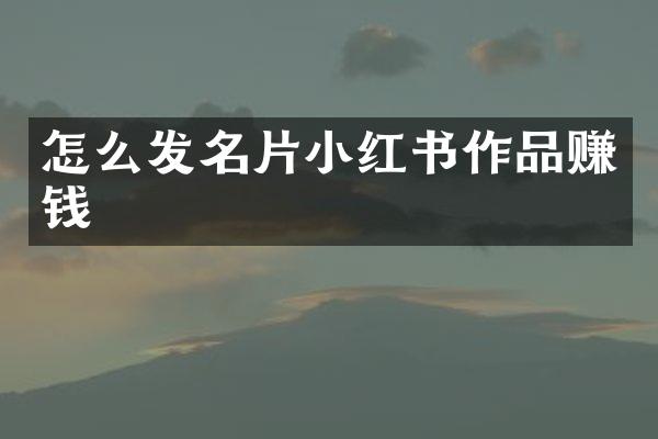 怎么发名片小红书作品赚钱