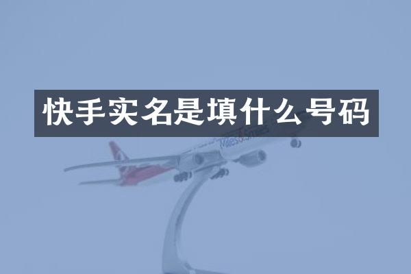 快手实名是填什么号码