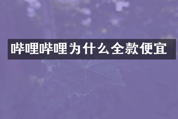 哔哩哔哩为什么全款便宜