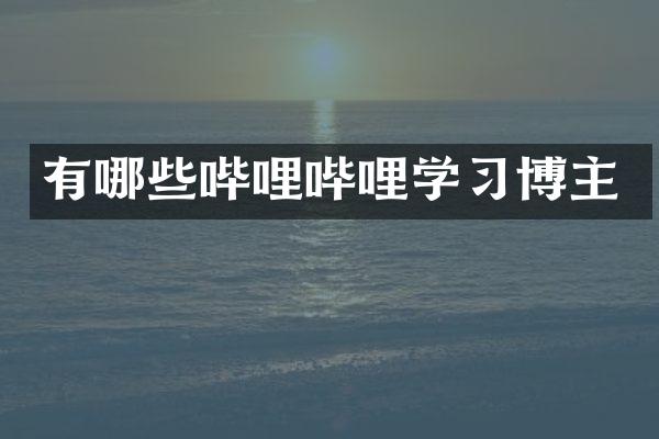 有哪些哔哩哔哩学习博主