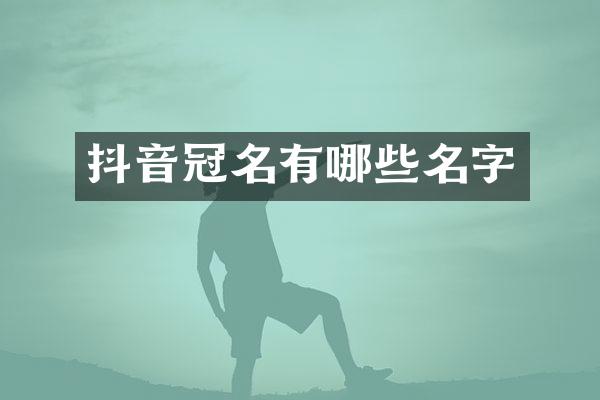 抖音冠名有哪些名字