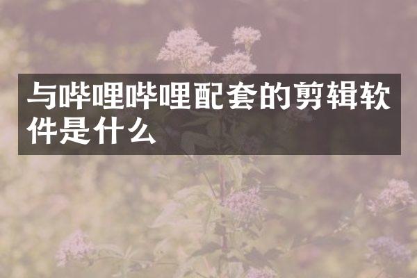 与哔哩哔哩配套的剪辑软件是什么