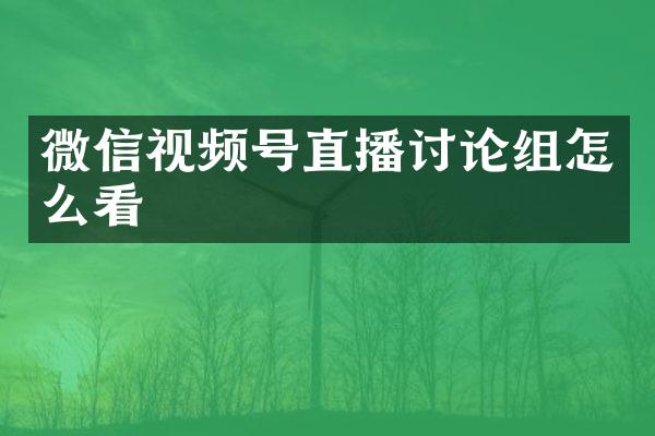 微信视频号直播讨论组怎么看
