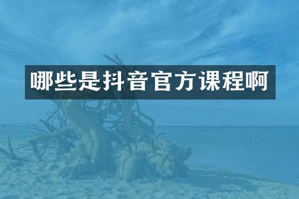 哪些是抖音官方课程啊