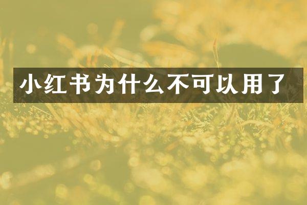 小红书为什么不可以用了
