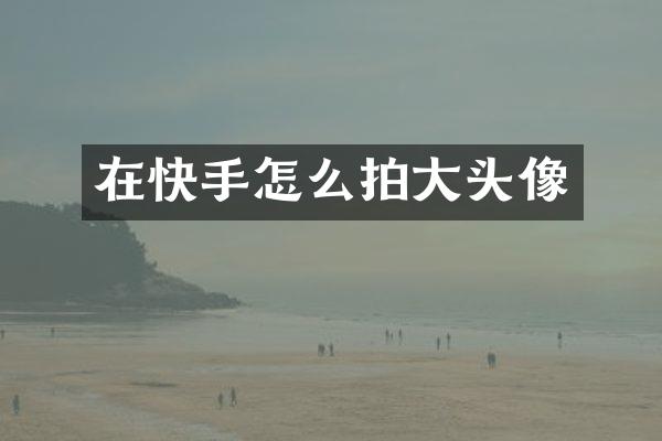 在快手怎么拍大头像