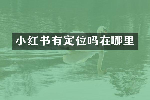 小红书有定位吗在哪里