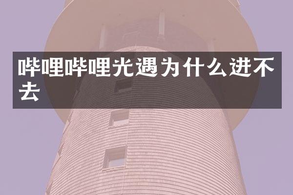 哔哩哔哩光遇为什么进不去