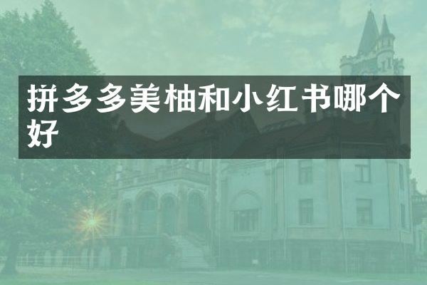 拼多多美柚和小红书哪个好