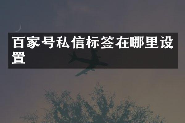 百家号私信标签在哪里设置