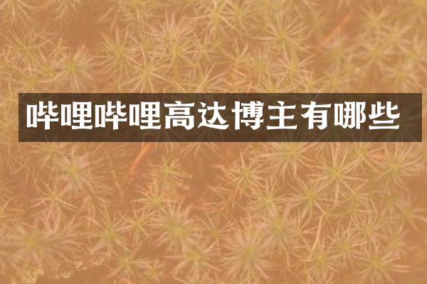 哔哩哔哩高达博主有哪些