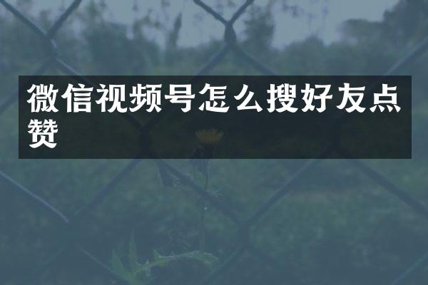 微信视频号怎么搜好友点赞