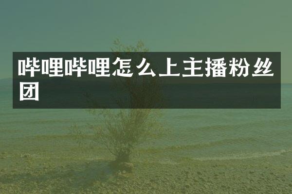 哔哩哔哩怎么上主播粉丝团