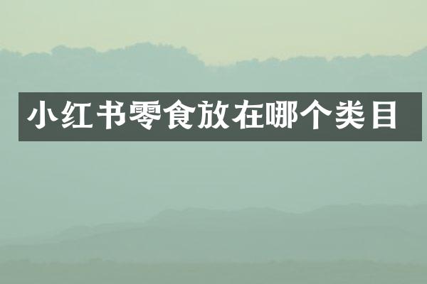 小红书零食放在哪个类目