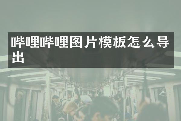 哔哩哔哩图片模板怎么导出