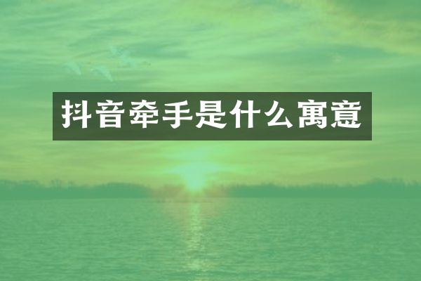抖音牵手是什么寓意