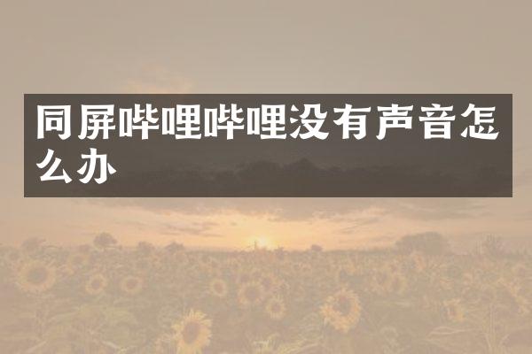 同屏哔哩哔哩没有声音怎么办