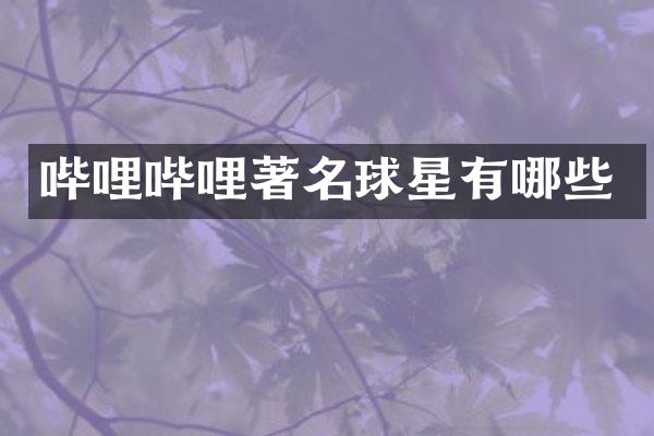哔哩哔哩著名球星有哪些