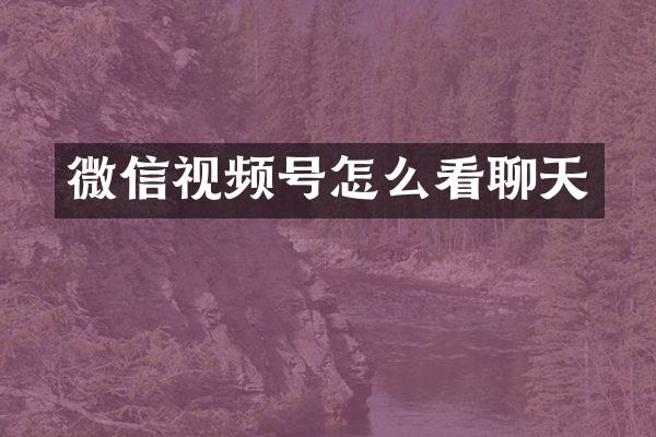 微信视频号怎么看聊天