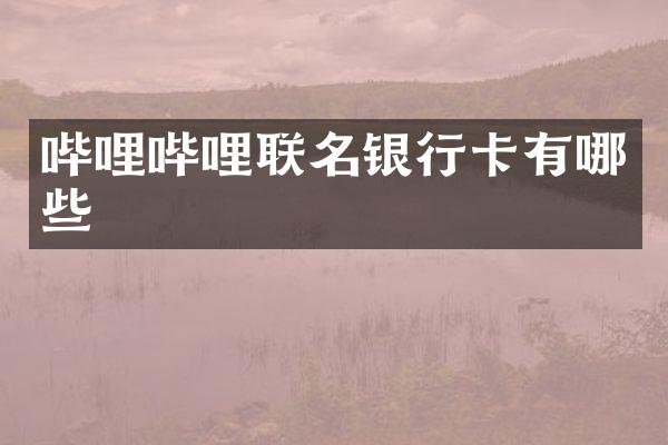 哔哩哔哩联名银行卡有哪些