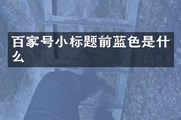 百家号小标题前蓝色是什么