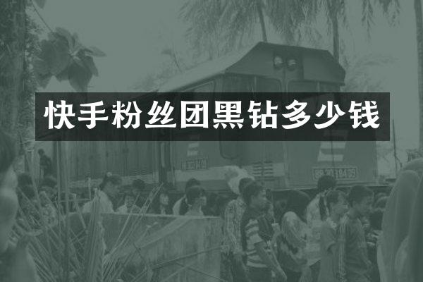 快手粉丝团黑钻多少钱