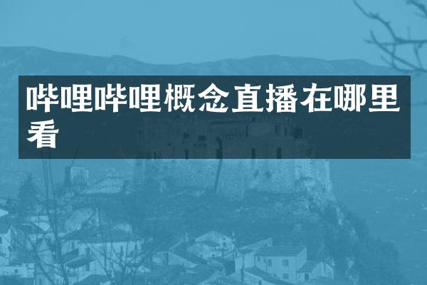 哔哩哔哩概念直播在哪里看