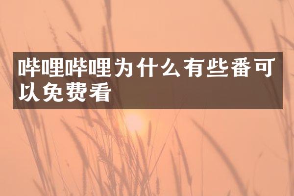 哔哩哔哩为什么有些番可以免费看