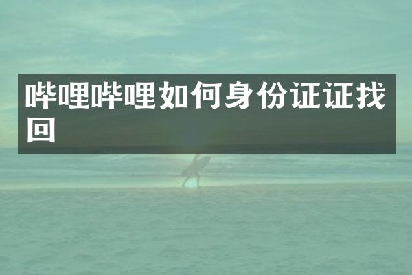 哔哩哔哩如何身份证证找回