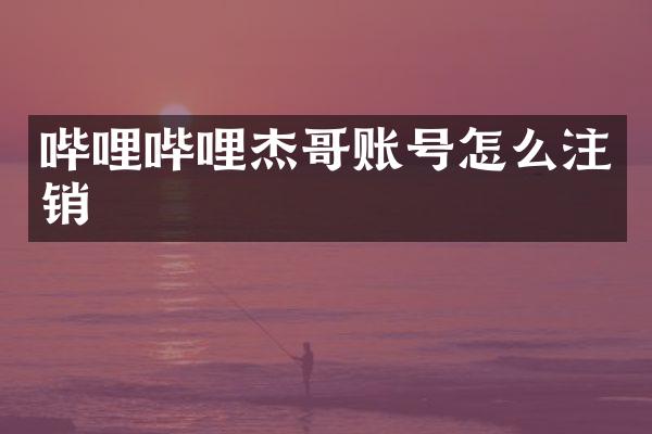 哔哩哔哩杰哥账号怎么注销