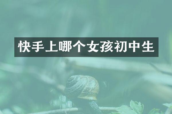 快手上哪个女孩初中生