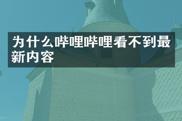 为什么哔哩哔哩看不到最新内容