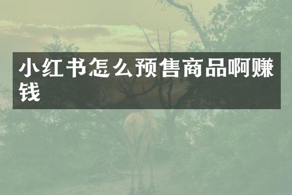 小红书怎么预售商品啊赚钱