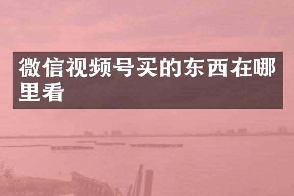 微信视频号买的东西在哪里看