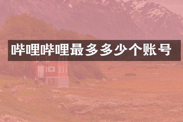 哔哩哔哩最多多少个账号