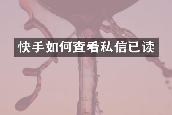 快手如何查看私信已读