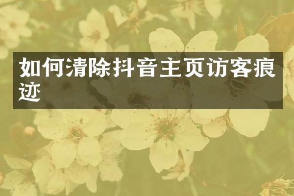 如何清除抖音主页访客痕迹