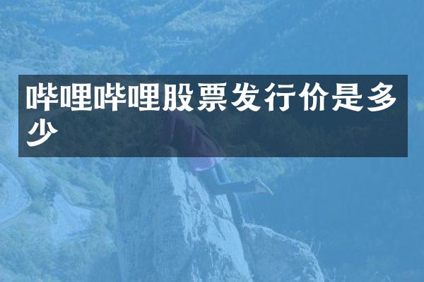 哔哩哔哩股票发行价是多少