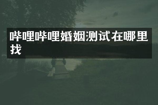 哔哩哔哩婚姻测试在哪里找
