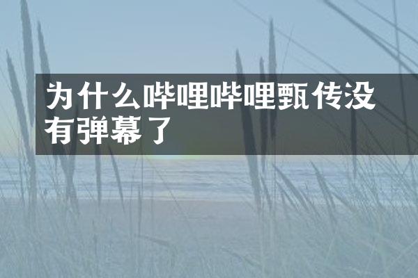 为什么哔哩哔哩甄嬛传没有弹幕了