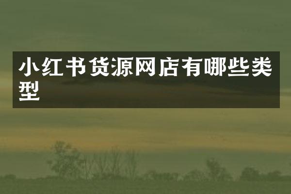 小红书货源网店有哪些类型