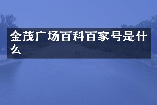 金茂广场百科百家号是什么