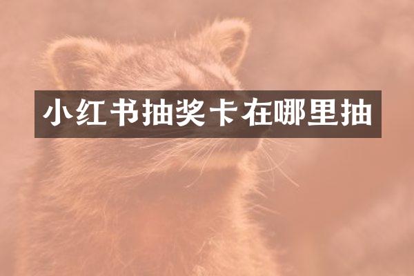 小红书抽奖卡在哪里抽