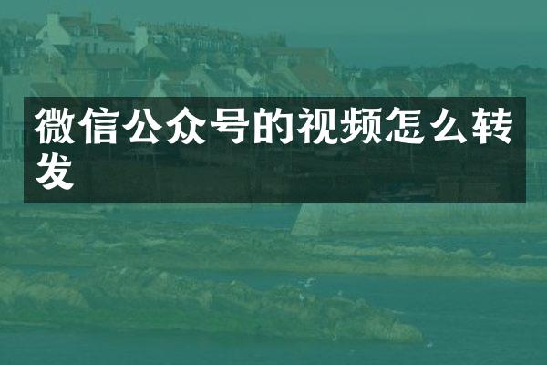 微信公众号的视频怎么转发