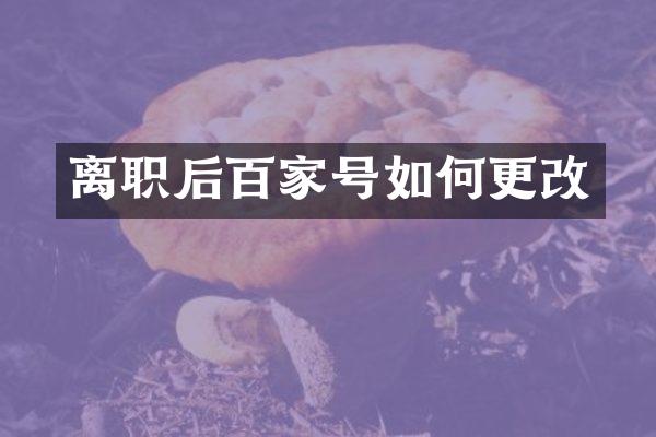 离职后百家号如何更改