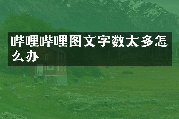 哔哩哔哩图文字数太多怎么办