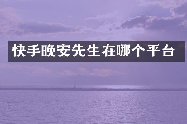 快手晚安先生在哪个平台